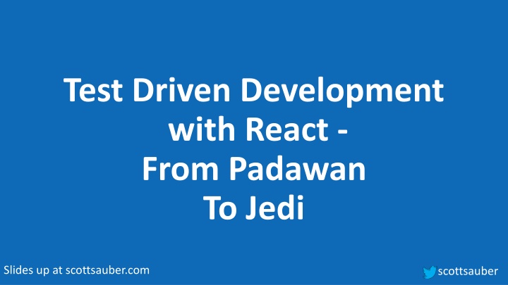 test driven development with react from padawan