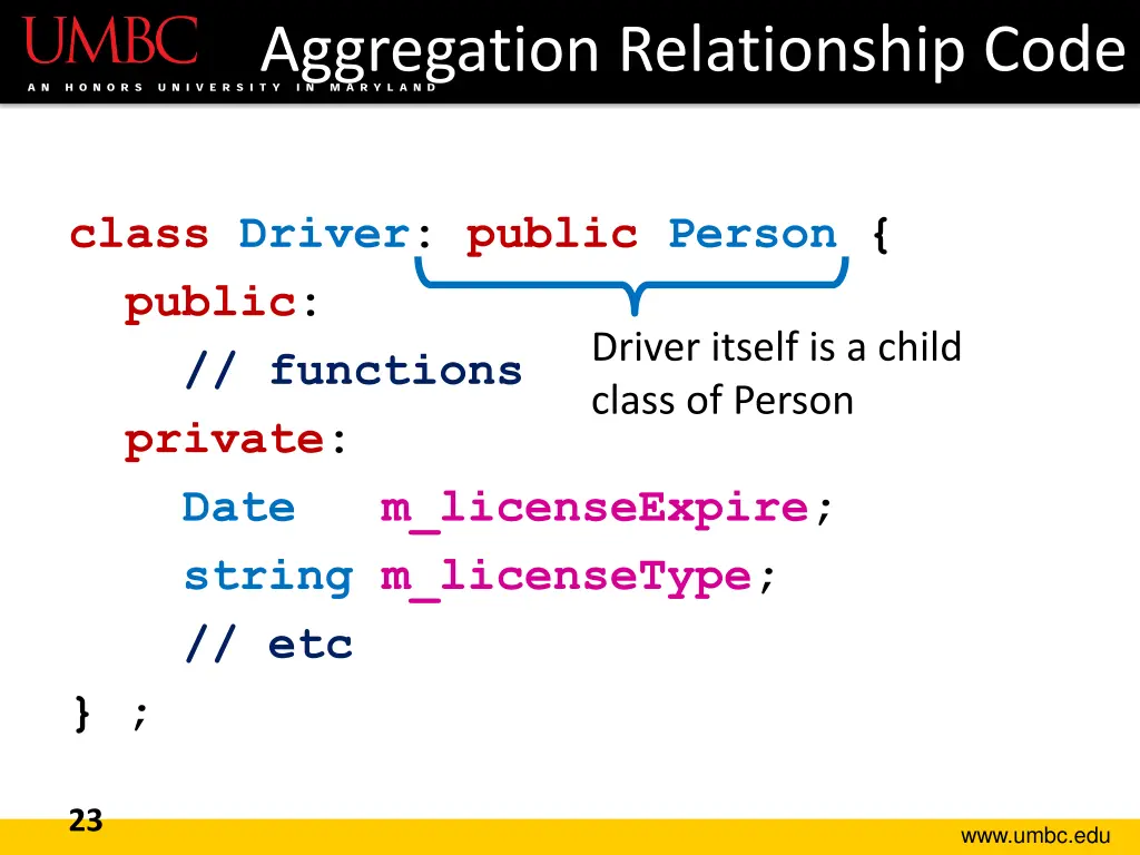 aggregation relationship code