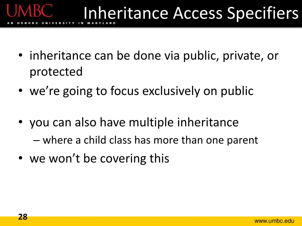 inheritance access specifiers