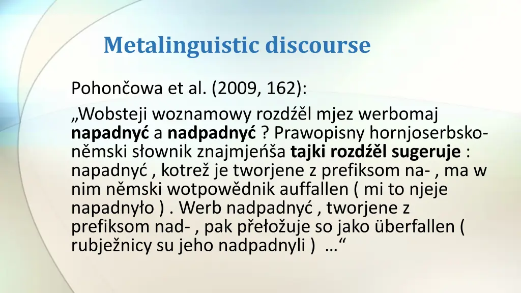 metalinguistic discourse