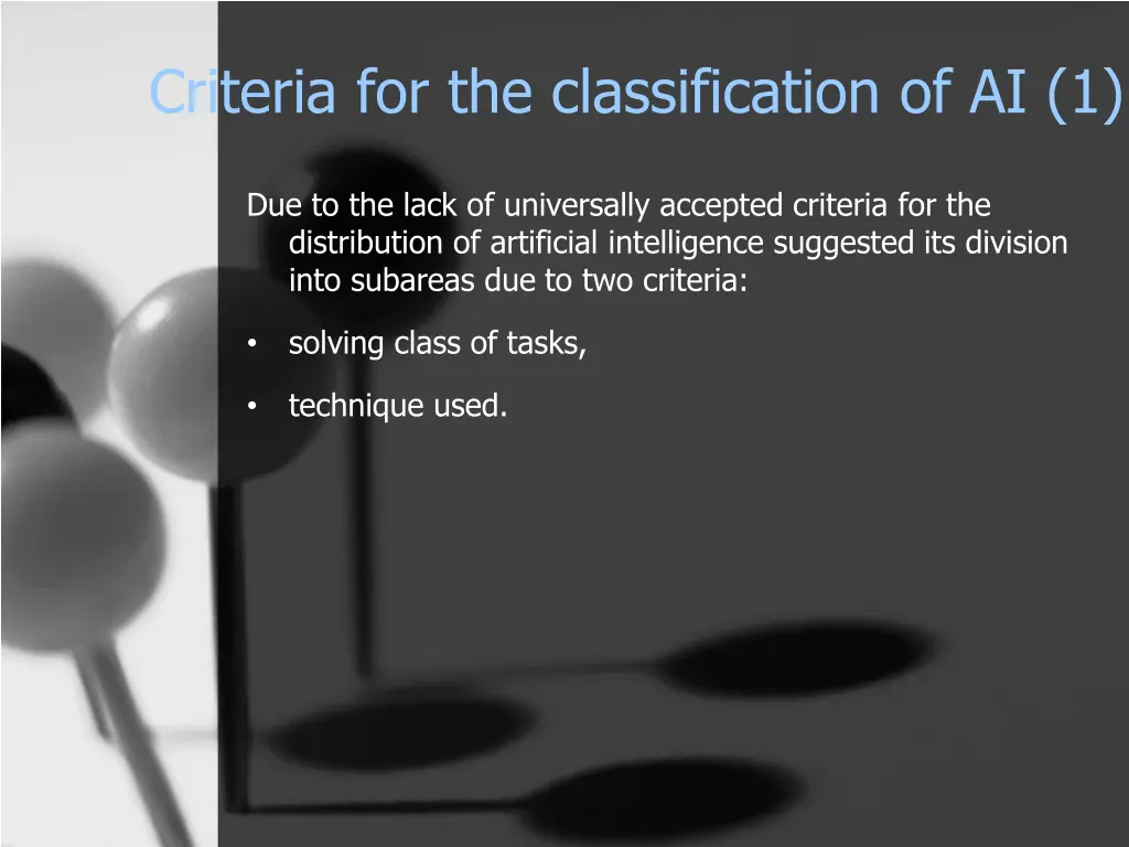 criteria for the classification of ai 1