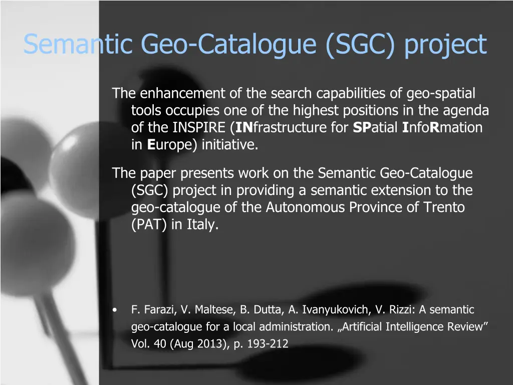 semantic geo catalogue sgc project