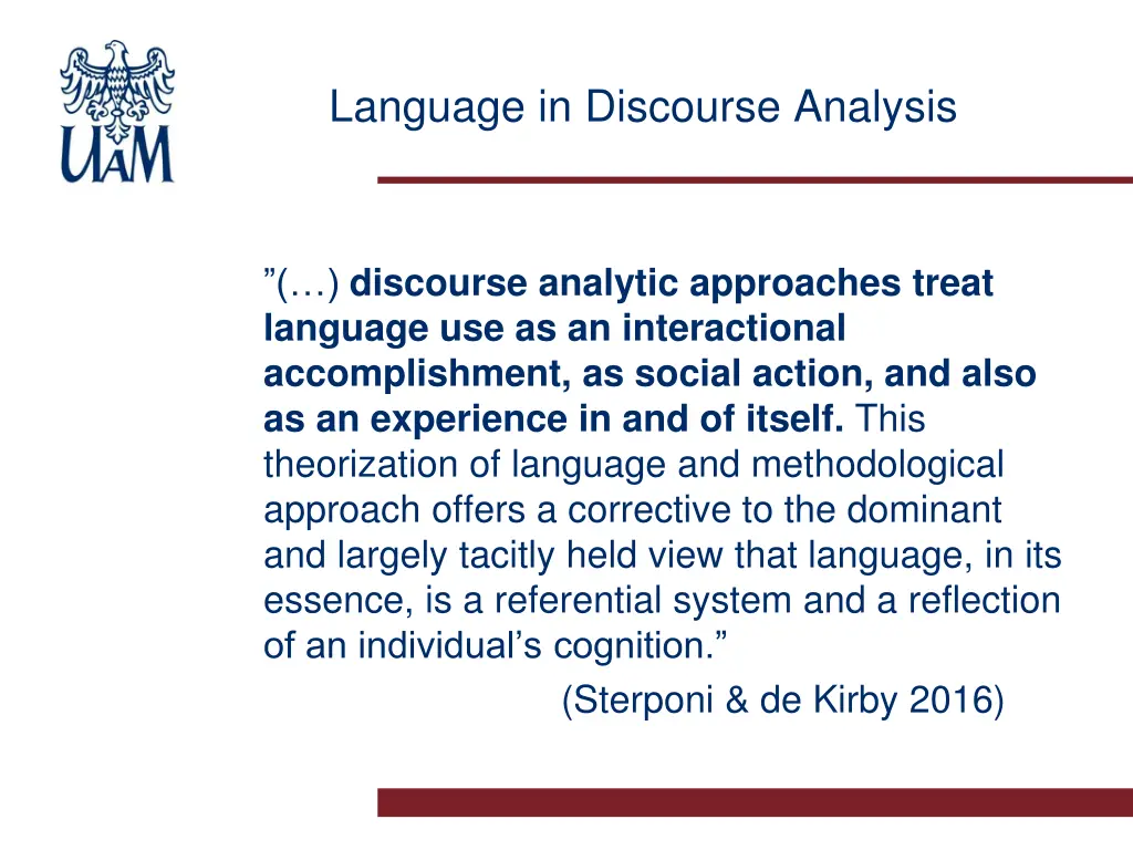 language in discourse analysis