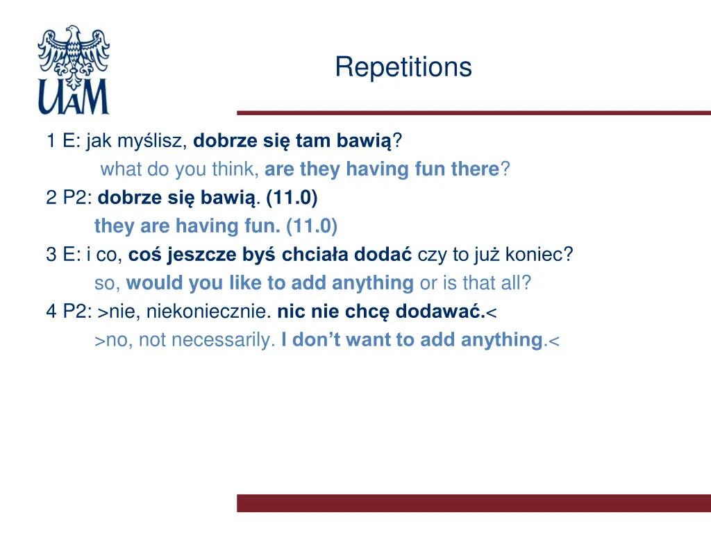 repetitions