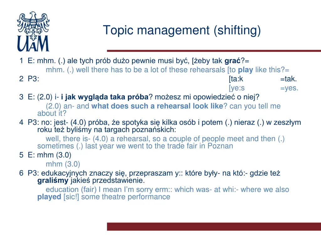 topic management shifting