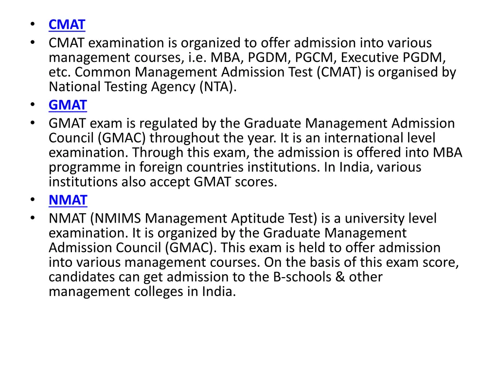 cmat cmat examination is organized to offer