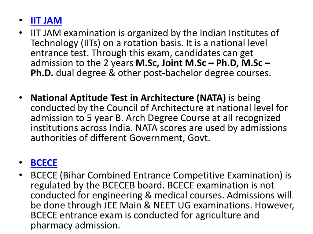 iit jam iit jam examination is organized