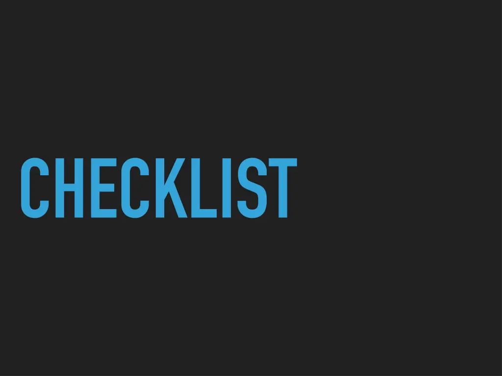checklist