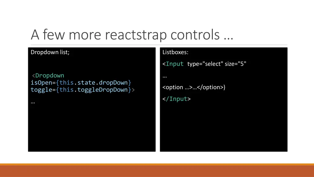 a few more reactstrap controls