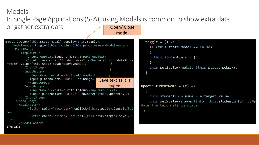 modals in single page applications spa using 1
