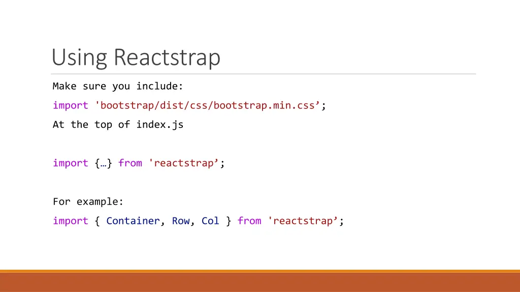 using reactstrap