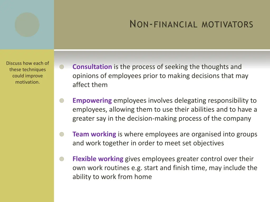 n on financial motivators 1