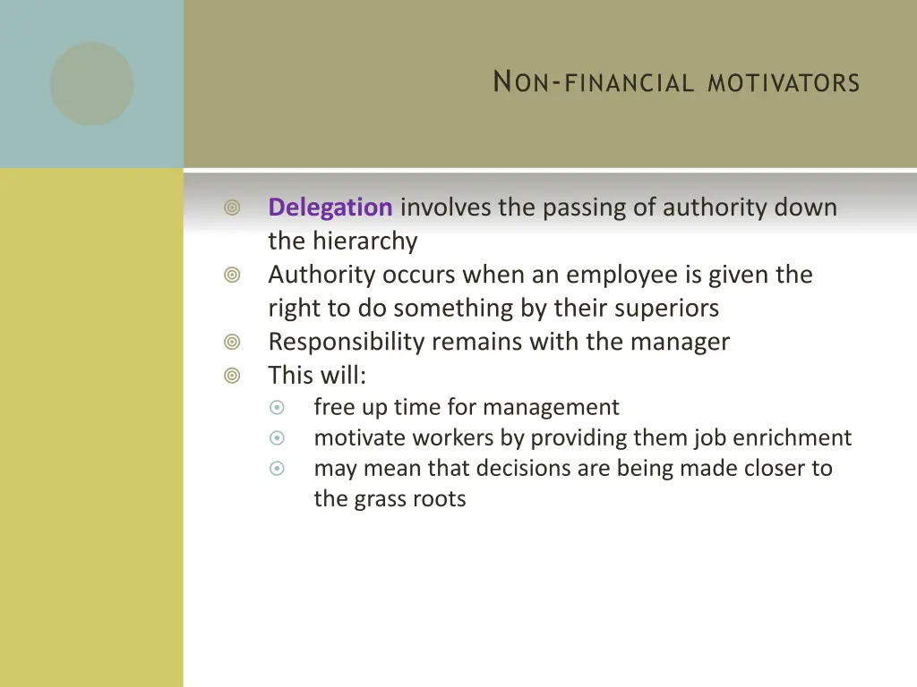 n on financial motivators