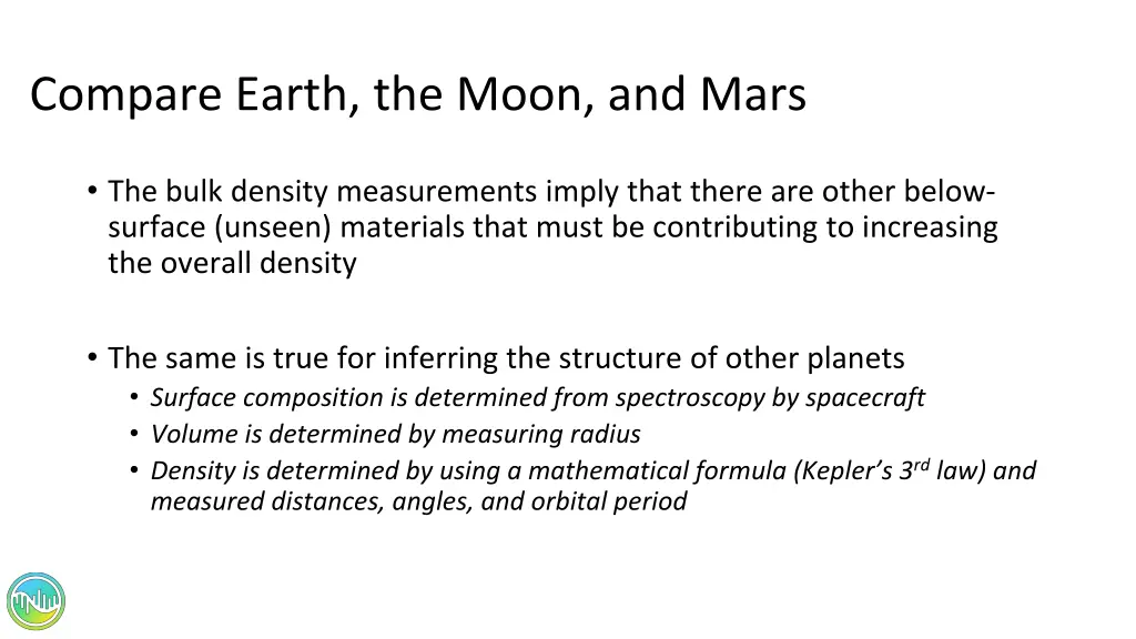 compare earth the moon and mars 2