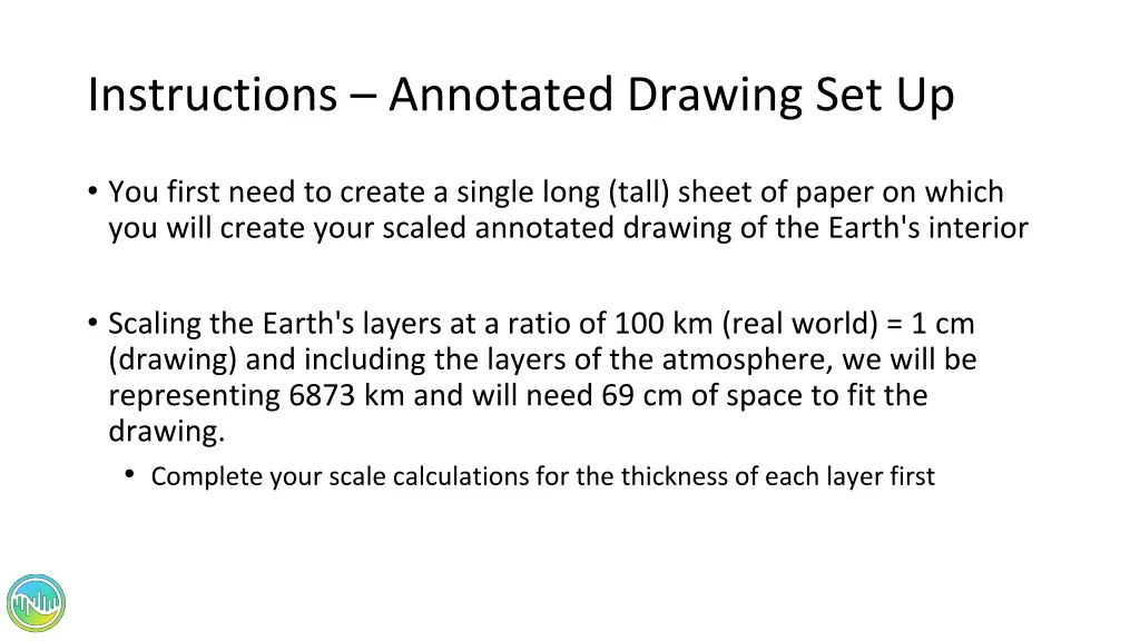 instructions annotated drawing set up