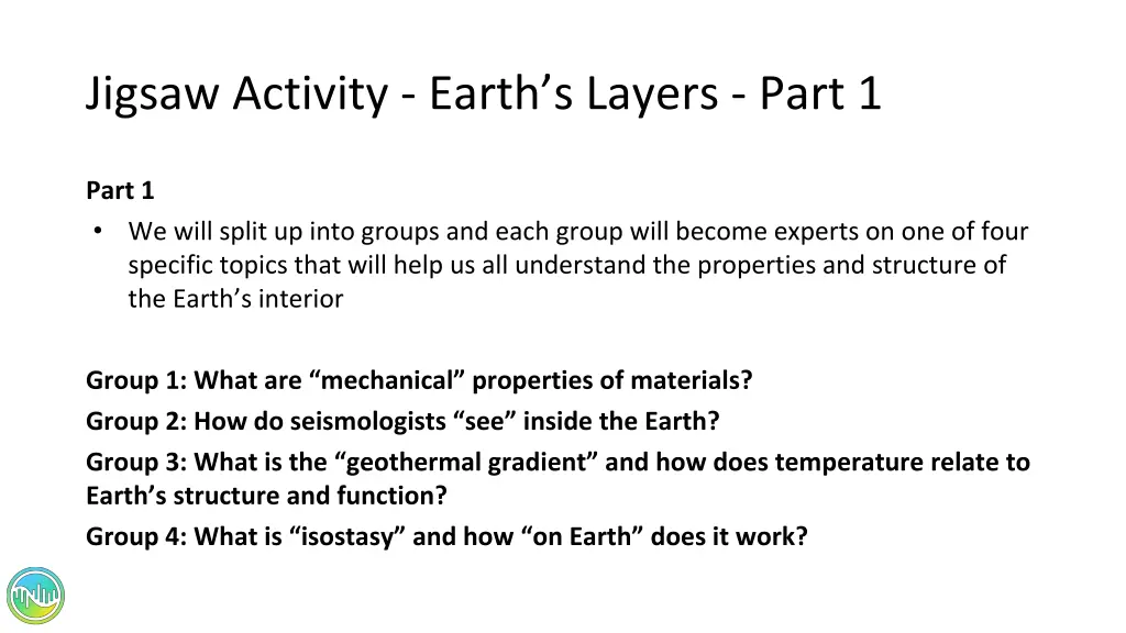 jigsaw activity earth s layers part 1