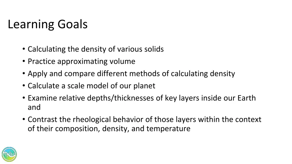 learning goals