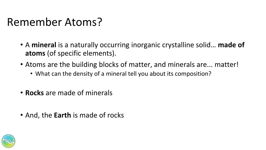 remember atoms
