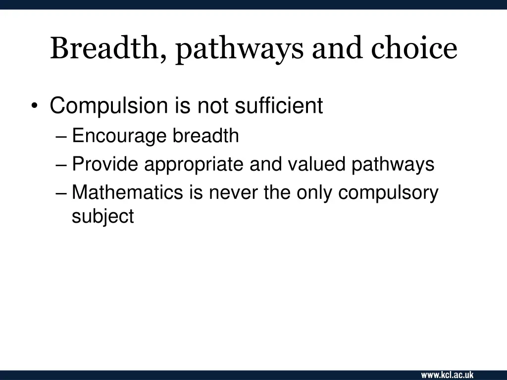 breadth pathways and choice