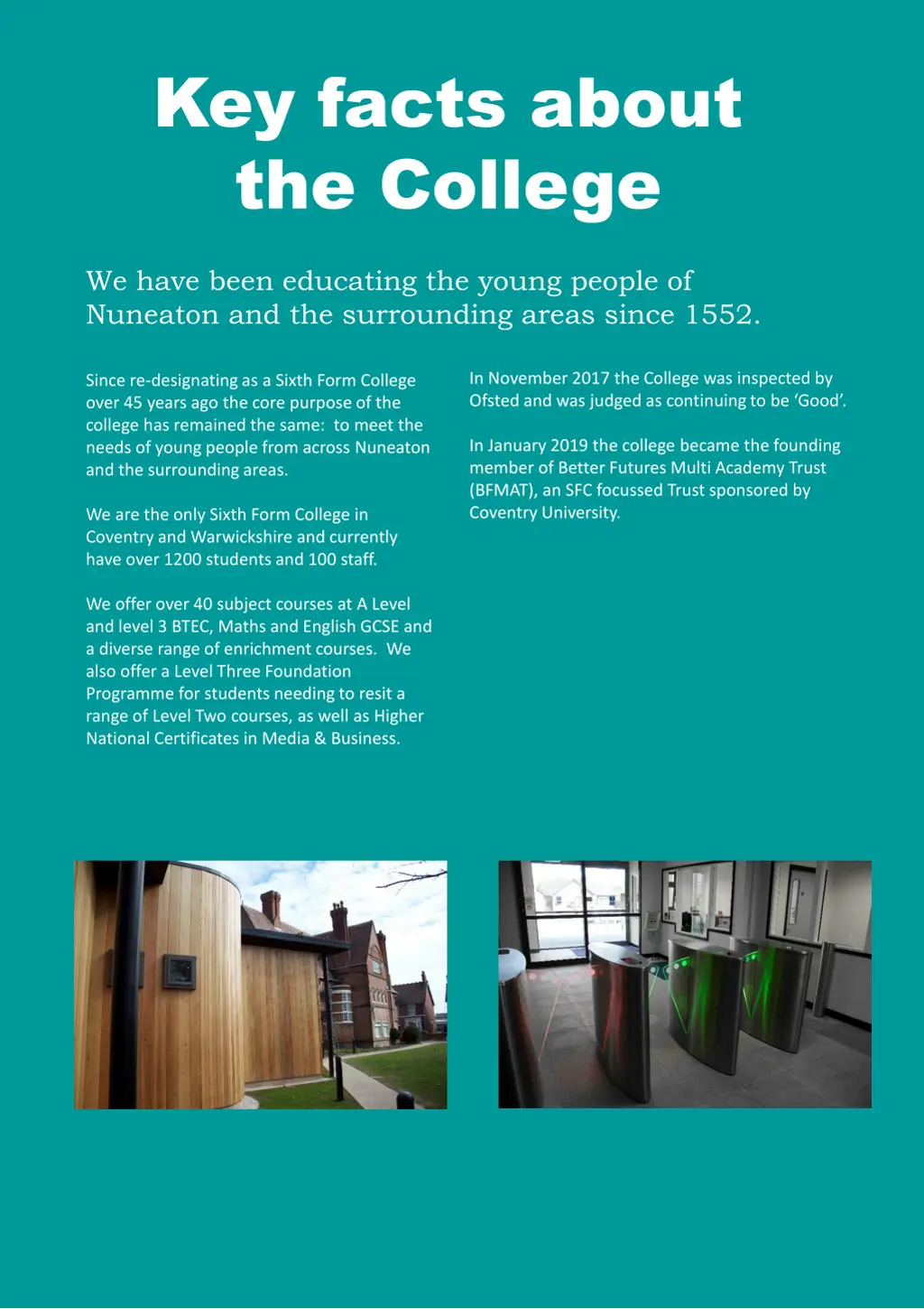 key facts about the college