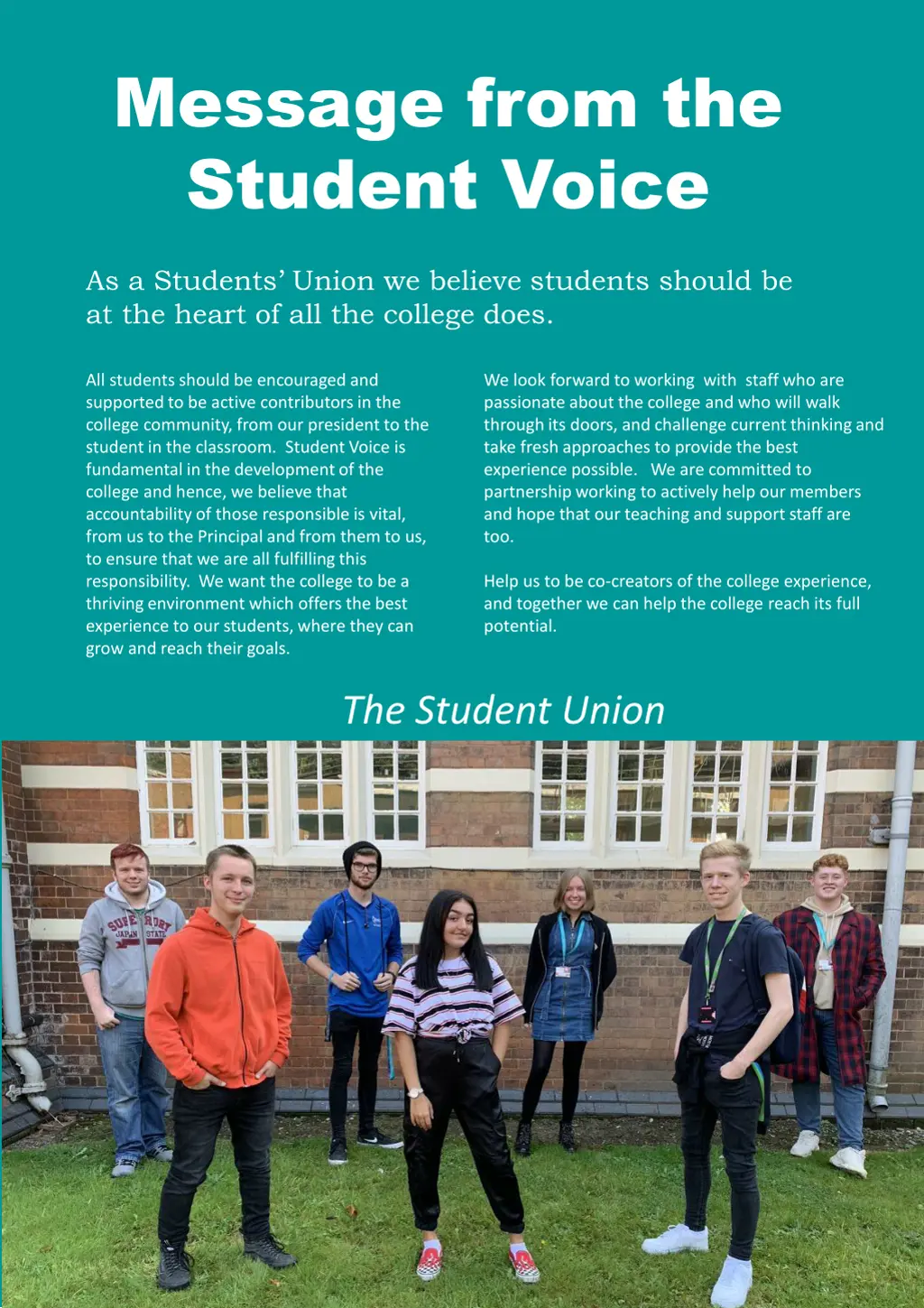 message from the student voice