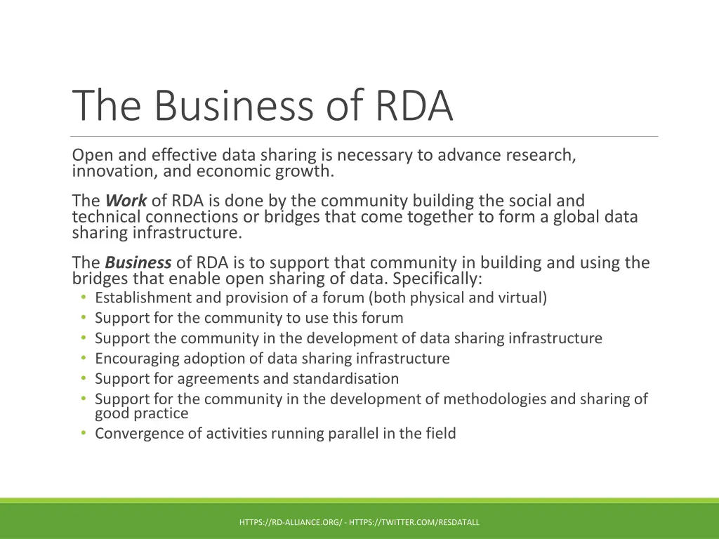 the business of rda