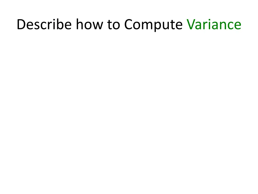 describe how to compute variance