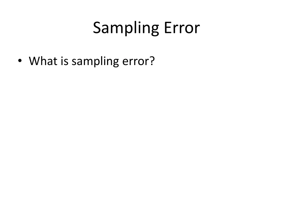 sampling error