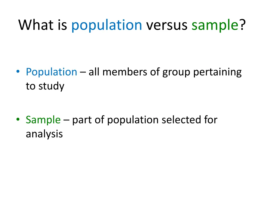 what is population versus sample 1