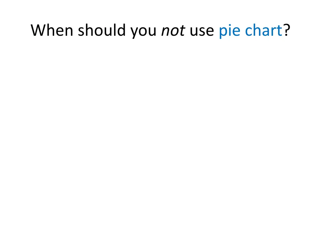 when should you not use pie chart
