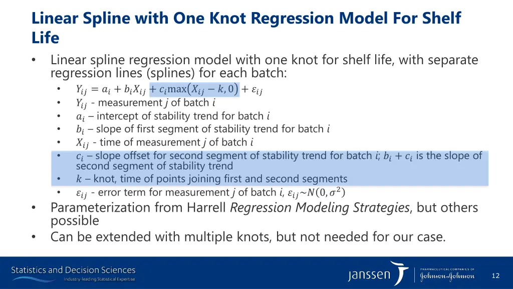 linear spline with one knot regression model