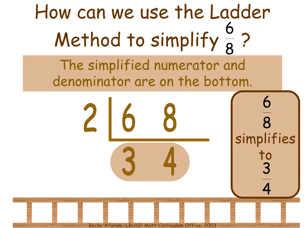 how can we use the ladder method to simplify