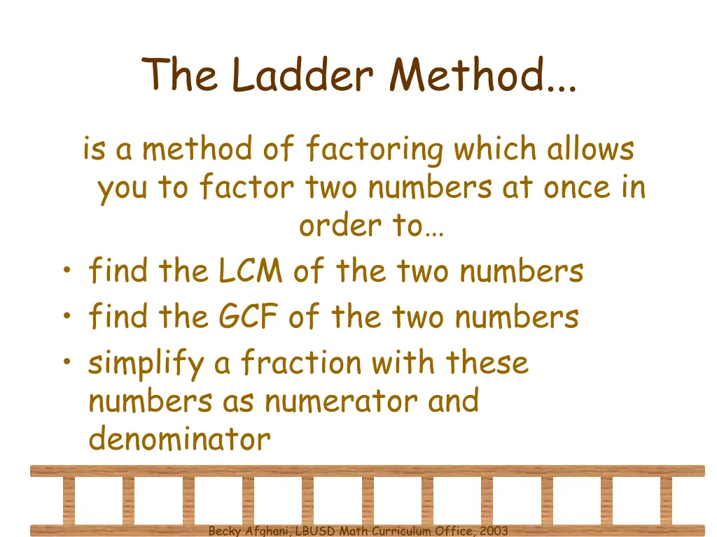 the ladder method 1