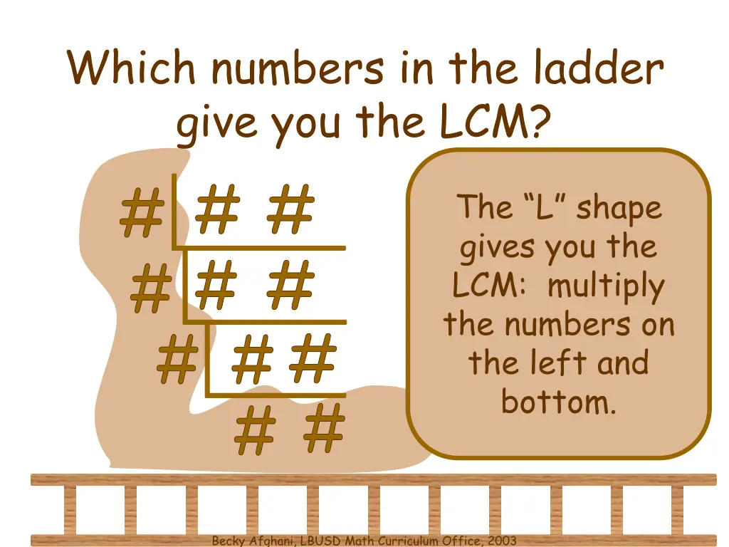 which numbers in the ladder give you the lcm