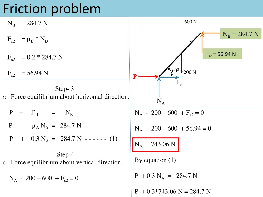 friction problem n b 284 7 n