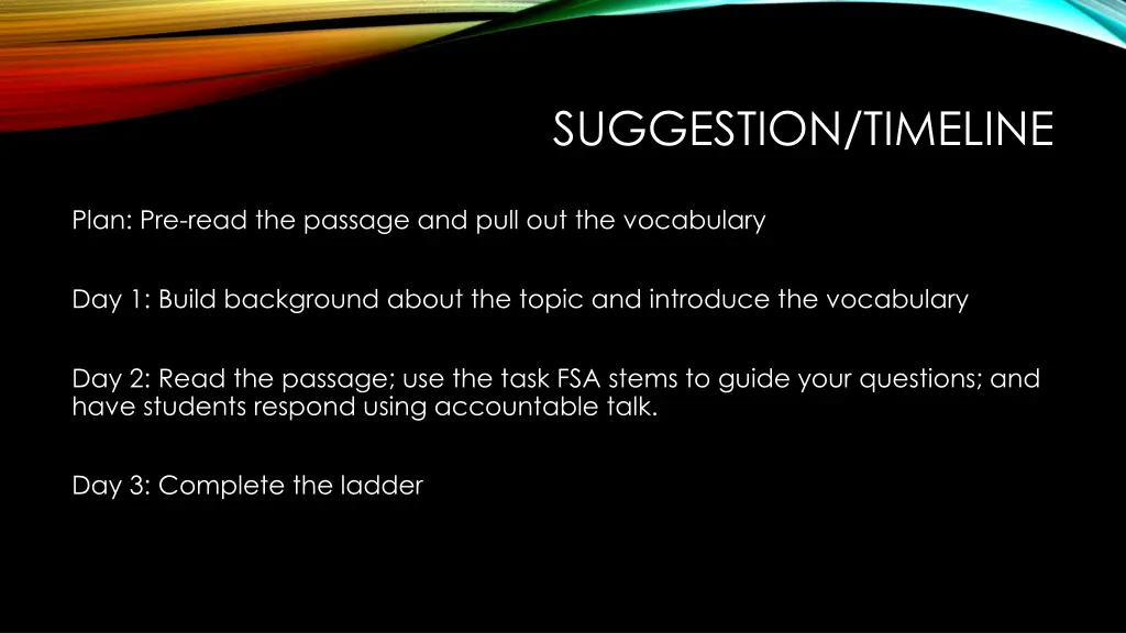 suggestion timeline