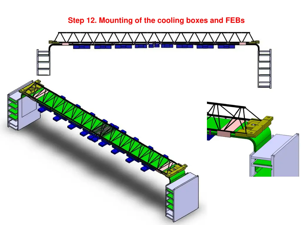 step 12 mounting of the cooling boxes and febs