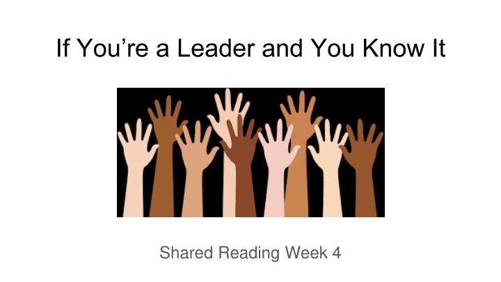 if you re a leader and you know it