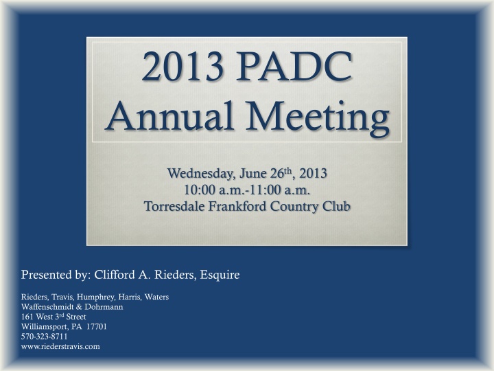 2013 padc annual meeting
