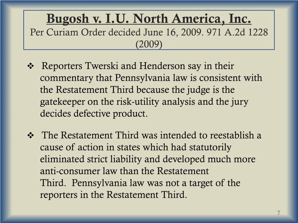 bugosh v i u north america inc per curiam order 1