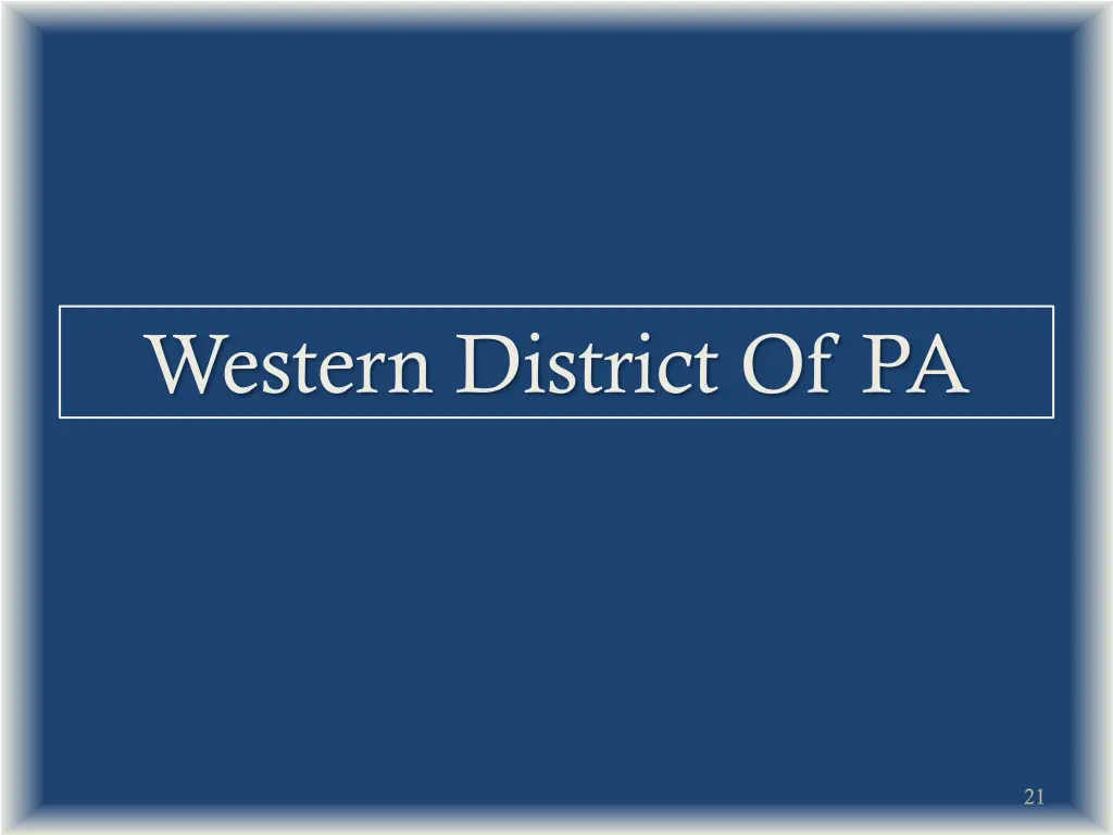 western district of pa