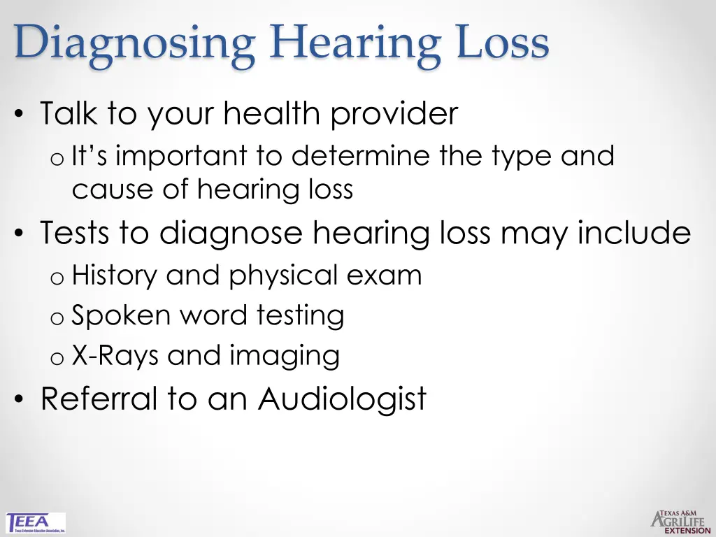 diagnosing hearing loss