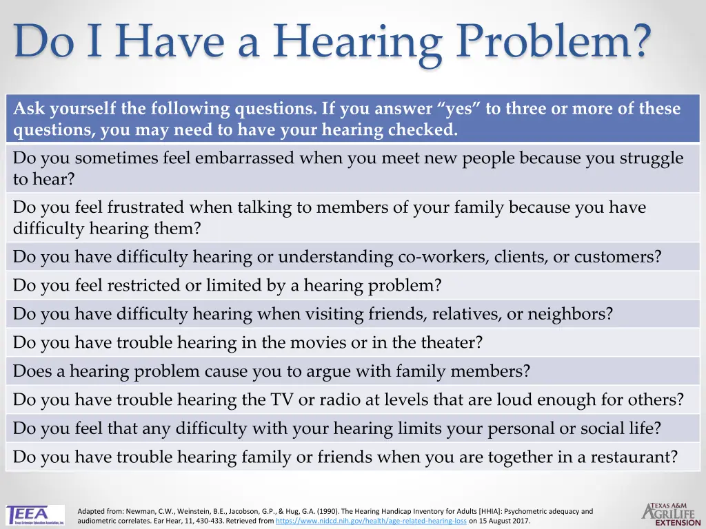 do i have a hearing problem