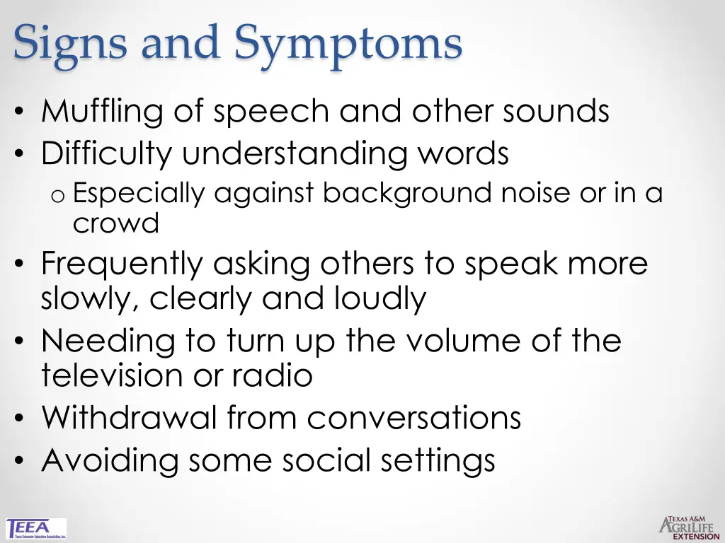 signs and symptoms