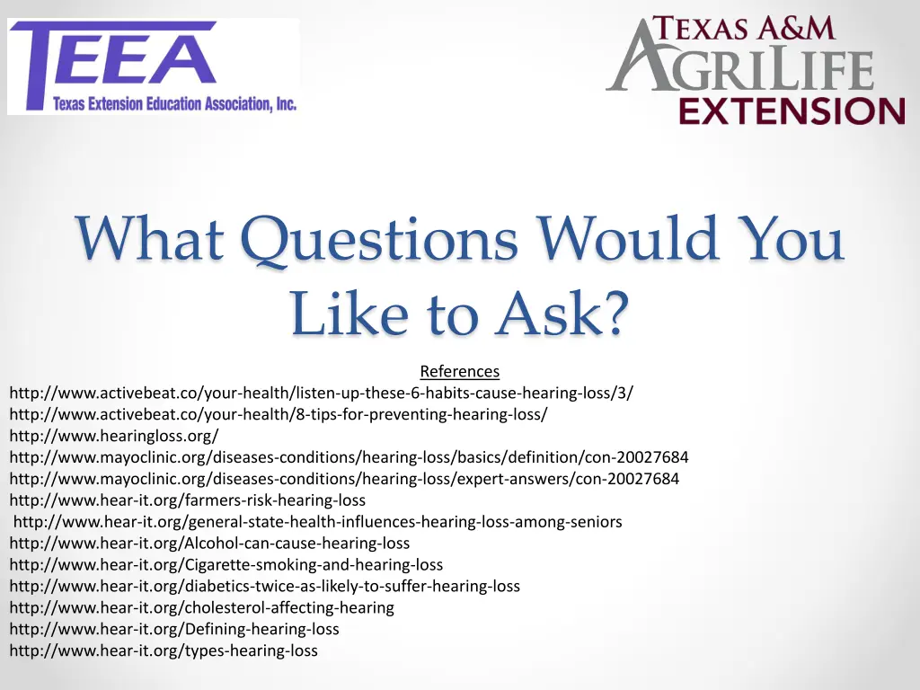 what questions would you like to ask