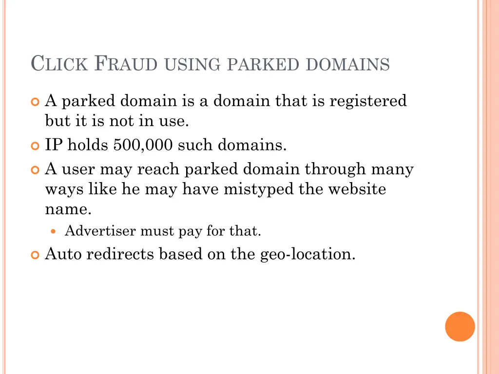 c lick f raud using parked domains