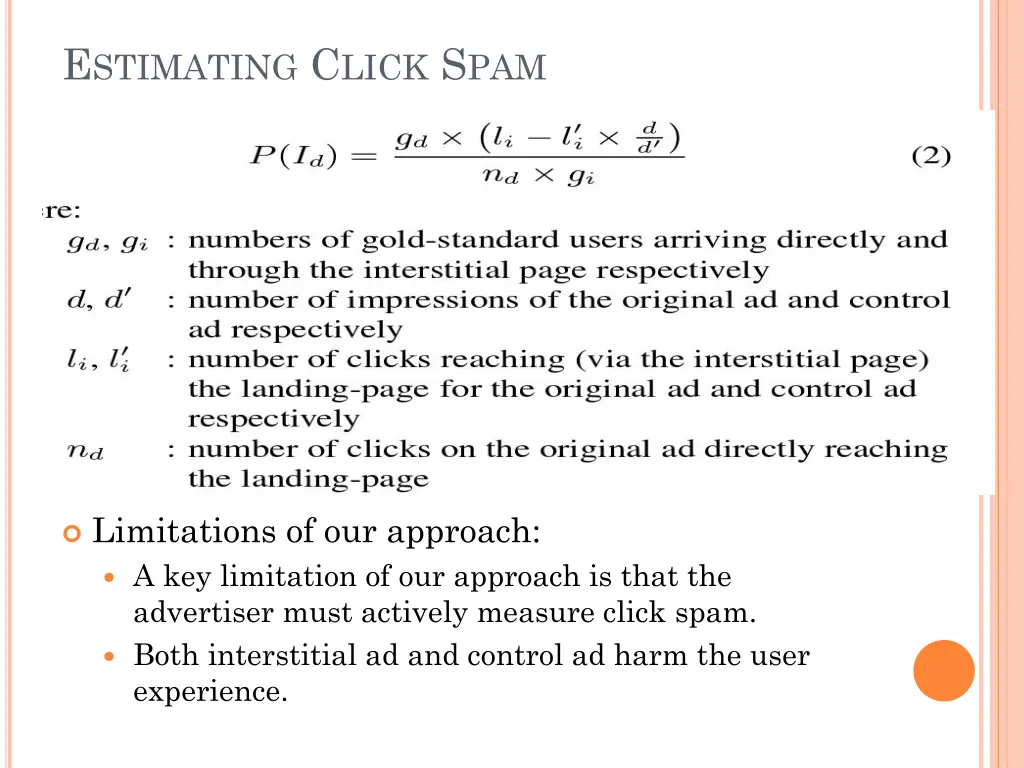 e stimating c lick s pam 1
