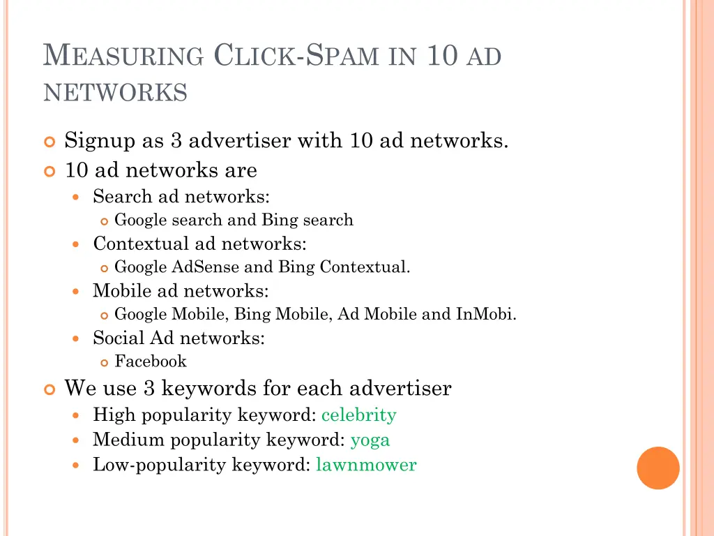 m easuring c lick s pam in 10 ad networks