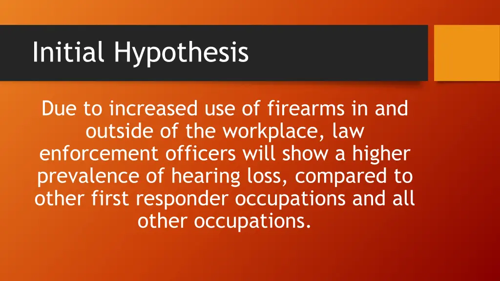 initial hypothesis