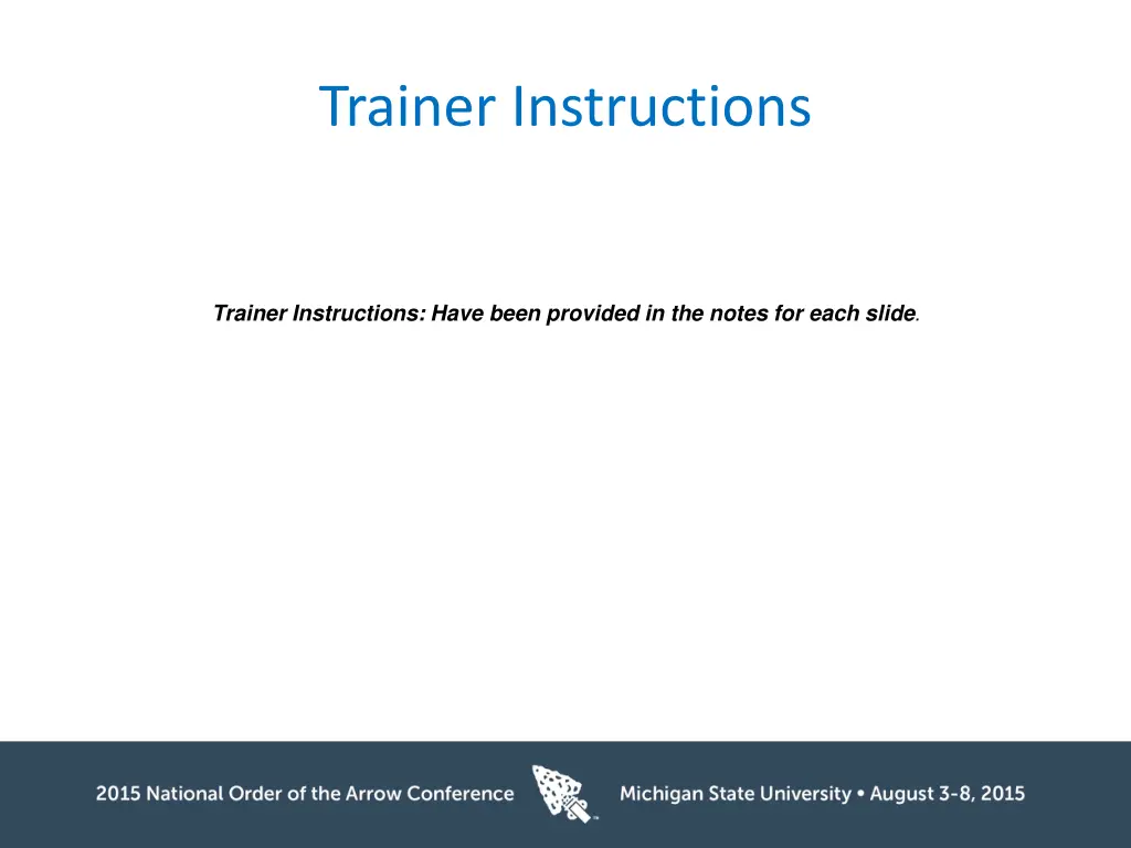 trainer instructions